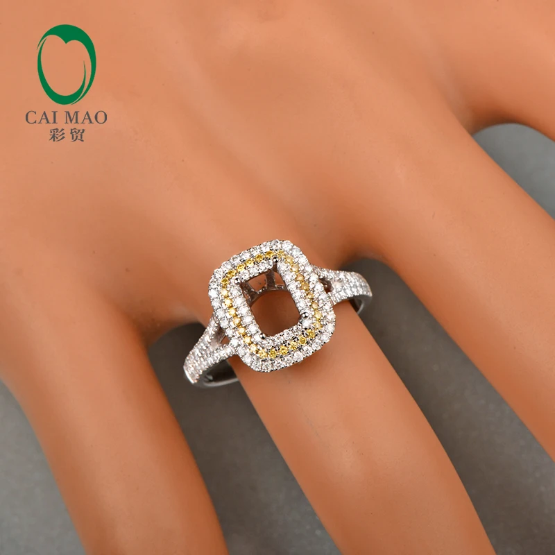 Кольцо Anniverary из белого золота 18 К, натуральное 0,85ct, с бриллиантами, обручальное, ювелирное изделие, полукрепление, 4x6 мм, Изумрудное кольцо