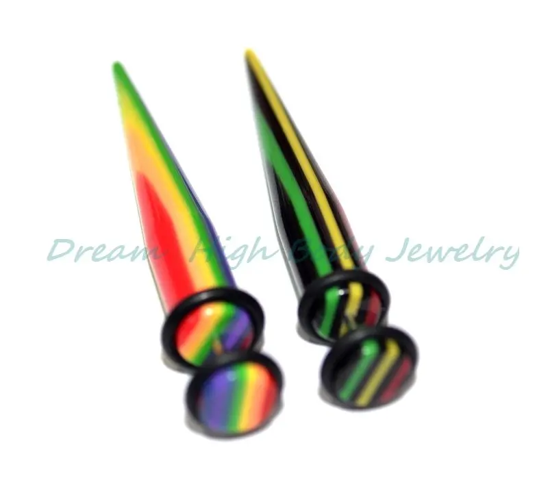Новый Цвет Поддельные Пронзительный Expander уха Вилки туннеля 8 мм УФ акриловые серьги Лидер продаж Украшения для тела 50 шт./лот Бесплатная