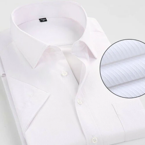 DX1401 Summer Plus Size 10 Colors Business&Casual Men Dress Shirt Short Sleeve Shirt Solid Color Slim Fit Man/Boy Shirts YN541 - Цвет: DX1401