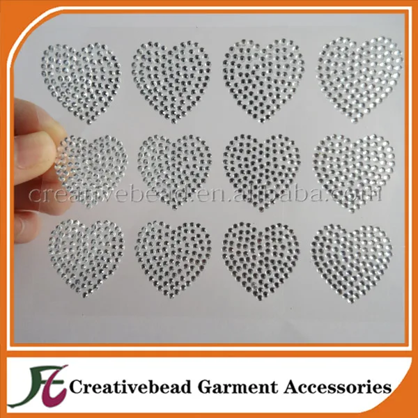 DIY Gem self adhesive stickers/heart shape gem acrylic stickers