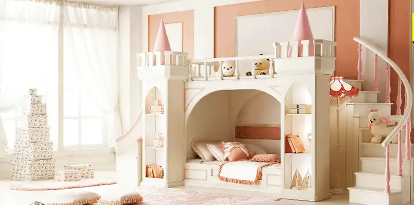 Prinzessin Schloss Etagen Betten Twin Betten Kinder Mobel Fur Madchen Mit Leiter Buch Schrank Und Rutschen Aus China Markt Bed For Girl Girl Bed Furniturechina Furniture Aliexpress