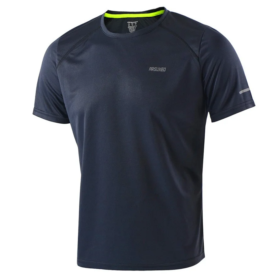 

Cuzaekii Men's Summer Short Sleeve Running T-Shirt Basketball Soccer Bike Cycling Jersery Sports Clothing -Fluorescent Green
