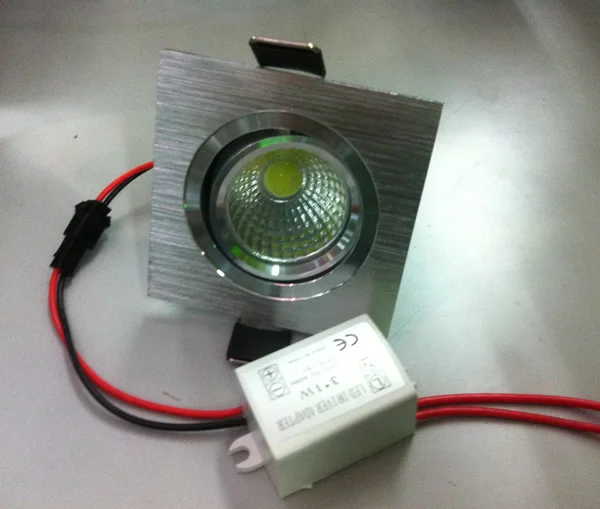 200 шт./лот квадратный 3 Вт 300lm COB светодиодный Downlight110v 220v затемнения утопленное локальное освещение DHL FedEx с бесплатной доставкой от производителя(Сертификация CE& по ограничению на использование опасных материалов в производстве CUL SAA