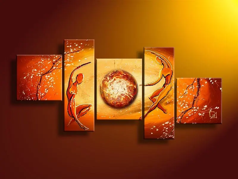 Hand Painted Wall Art Orange Dancing In The Sunshine Home