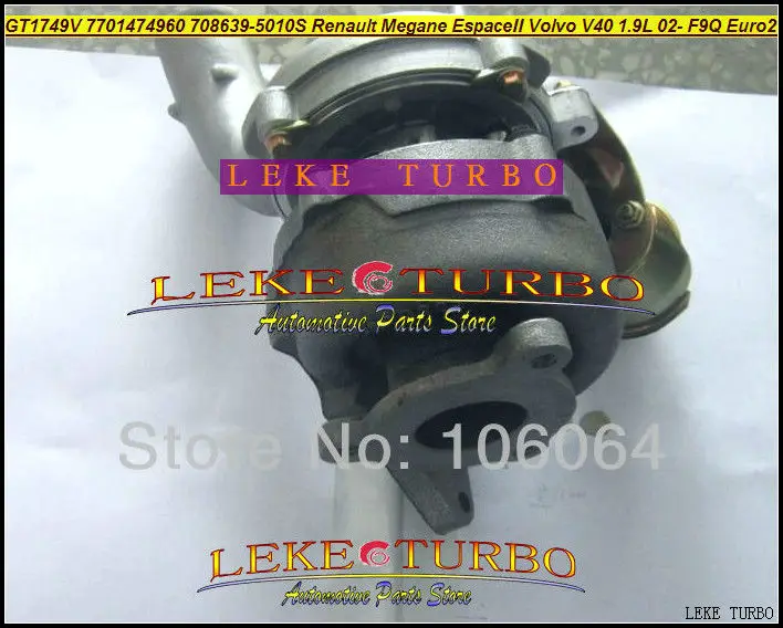 GT1749V 708639-5010 S 8200110519 8200110519A 8200381645 8200369581 7711135749 7701474960 7701477263 Turbo для Renault F9Q 1.9L