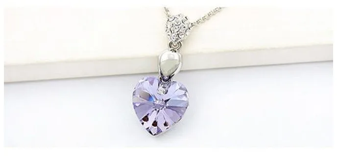 Rnafashion нет минимального заказа Бесплатная доставка/Австрия Crystal ювелирные изделия/Сердце Цепочки и ожерелья/B46 (6 цветов выбор)