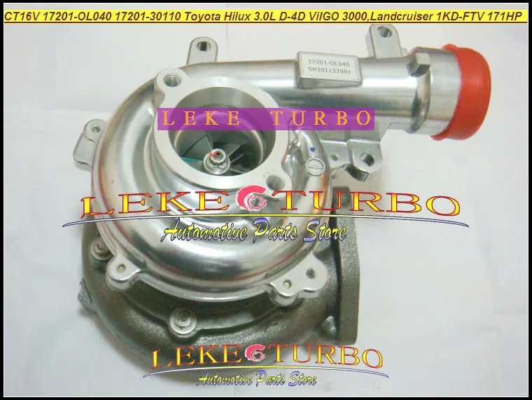 CT16V 17201-OL040 17201-0L040 17201-30110 Turbo для TOYOTA Landcruiser Land cruiser HI-LUX Hilux ViGO3000 1KD-FTV 1KDFTV 3.0L D