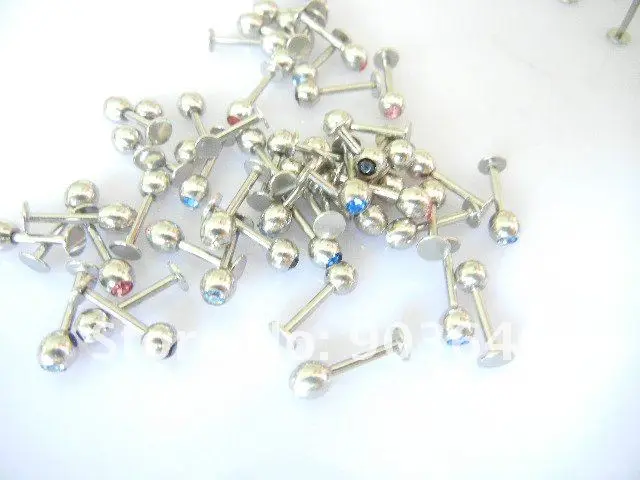Бесплатная пересылка Lot50pcs Украшения для тела-16 г губ губная кольцо Пирсинг губ 1.2x8x4 мм