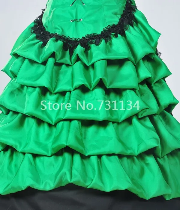 Новое поступление зеленый полу-Длина в викторианском стиле Вечерние сексуальное платье с v-образным вырезом в викторианском стиле женское платье с бантом для, женская обувь