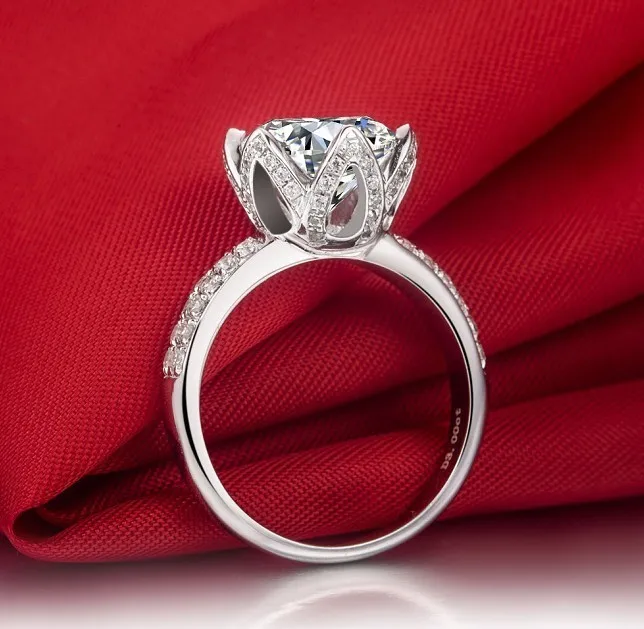 3ct Lotus Flower Shape Test As Real Moissanite Solid 585 Gold 11 4 5 6