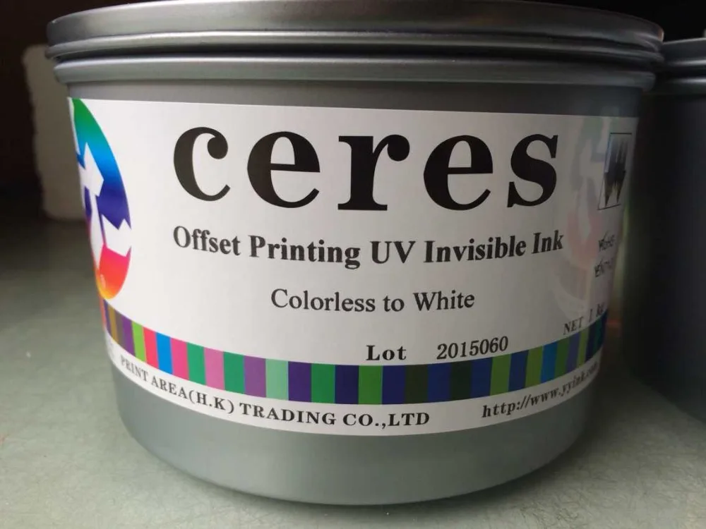 Nature Dry/uv invisible ink for offset printing colorless to white,0.5kg/canin Cartridge Chip