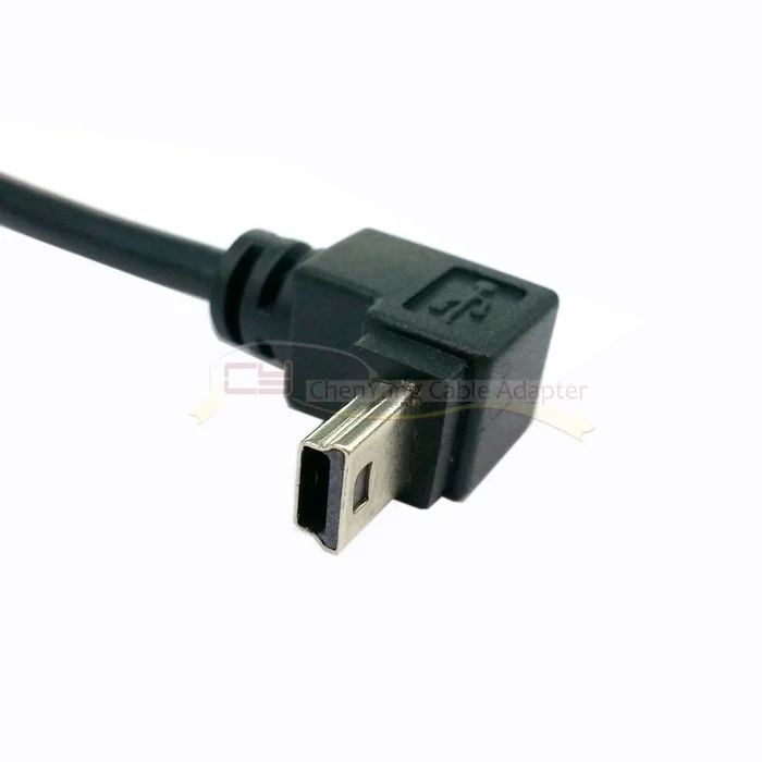 5pin Mini USB 2,0 B type Male 90 градусов вниз под углом к USB Мужской кабель для передачи данных 0,5 м