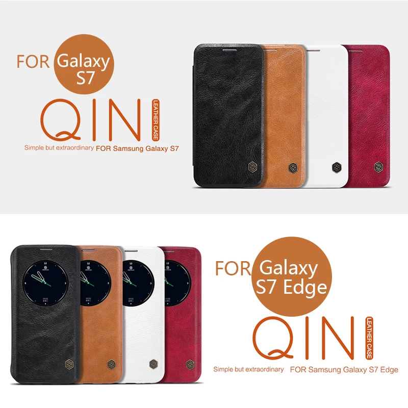 

Nillkin Qin vintage Flip Cover smart view window case for samsung galaxy s7 case 5.1 inch For samsung s7 cover