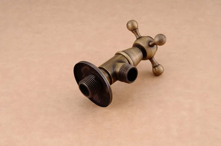 Запчасти для смесителей Водопроводные краны 1/2 "x 1/2" античная латунь Ванная комната угол остановить Клапан холодной и горячей заполнения
