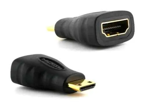 KUYiA Mini HDMI(C) штекер в HDMI(A) Женский адаптер конвертер штекер типа C в A(черный