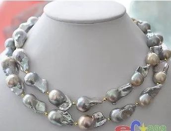 Wholesale_jewelry_wig$ 3" 28 мм СЕРЫЙ БАРОККО КЕШИ REBORN ОЖЕРЕЛЬЕ ПЕРЛЫ