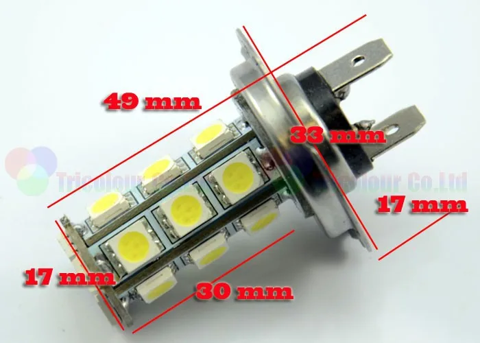 AutoEC H7 18 smd 5050 Светодиодные фары buld противотуманная фара H7 5050 smd Автомобильная лампочка белые дневные ходовые огни 12 V Белый Синий 30 шт./лот# LJ10