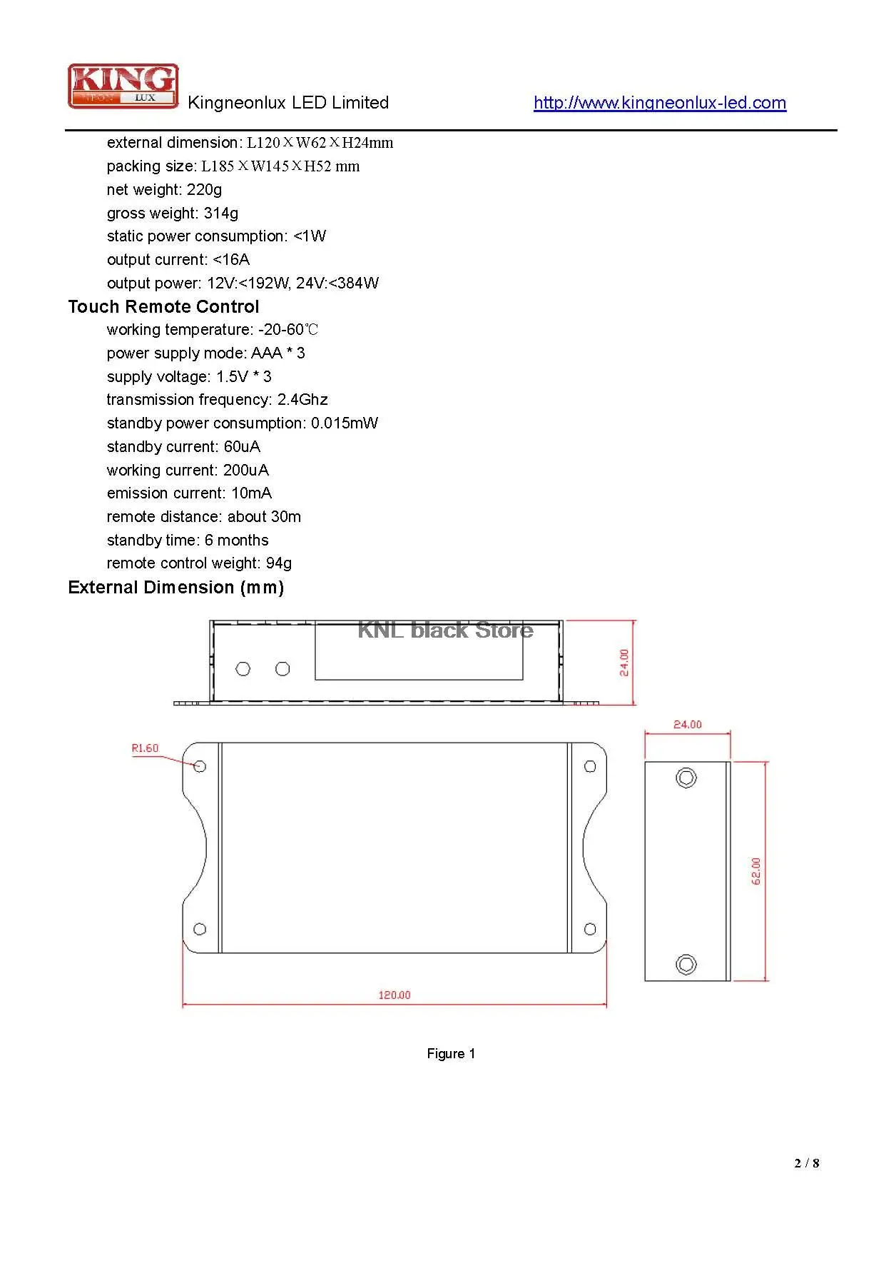 DC5V-12V-24V; Светодиодный контроллер одного цвета с 2,4G RF touch дистанционное управление