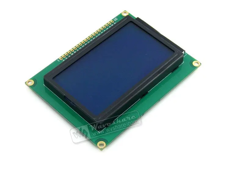 12864 128*64 Graphic Matrix LCD LCM Display Module TN/STN Blue Backlight White Character 3.3V Logic Circuit