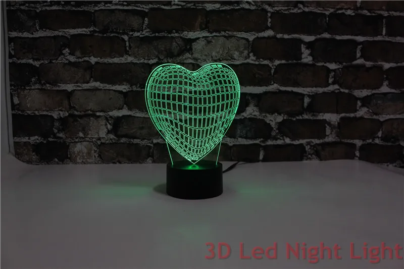 3D Vision Illusion Sweet Heart Предметы Прикладного Искусства Привело Ночные Огни с FCC и RoHS Сертификат YJM-2910