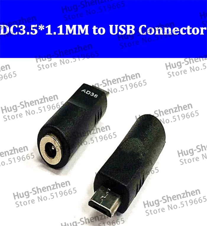 

High quality DC3.5*1.1mm female to USB Micro 5P male power adapter connnector for IPAD--100pcs/lot