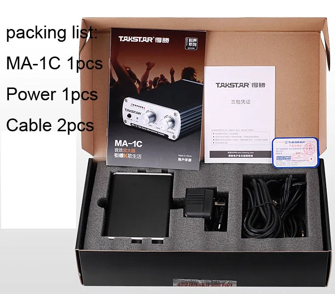 Takstar MA-1C Overcometh 3D аудио усилитель микрофонные предусилители с 48 в phantom power reverb источник питания