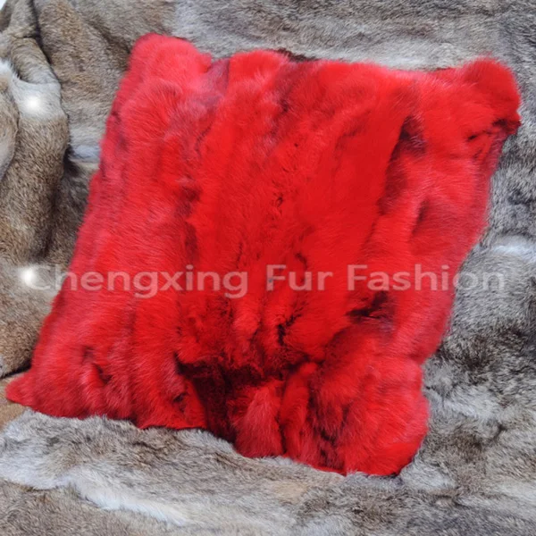 CX-D-14 50x75 см натуральный цвет пэчворк Rbbit меховая подушка крышка~ Прямая - Цвет: red