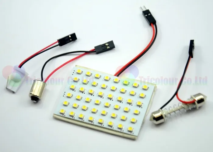 AutoEC автомобильный купольный панельный светильник 48smd 3528 с 3 адаптер T10 гирлянда ba9s для авто Интерьер подвесной фонарь для чтения DC12V 100x# LL06