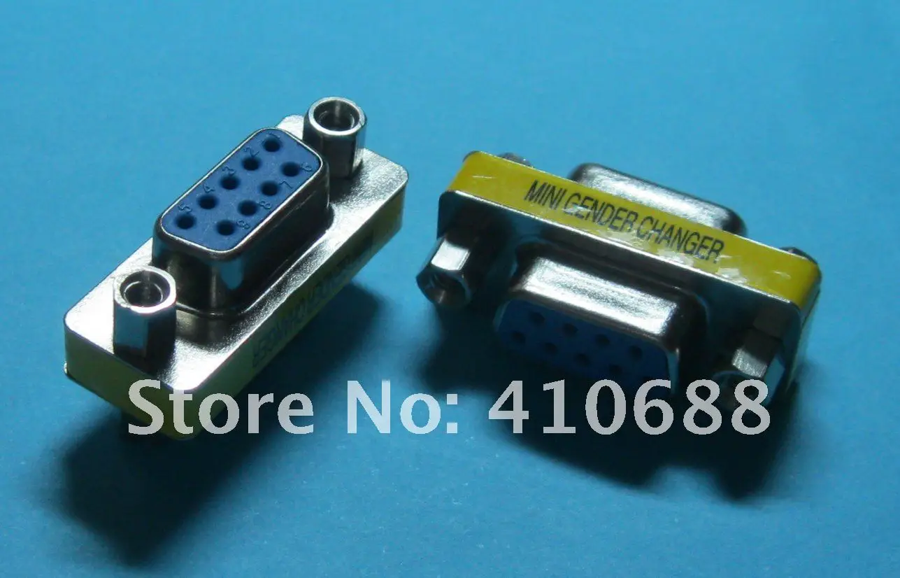 6 Pcs D-Sub 9 pin Female to Female Connector 3.1x1.7x1.2mm