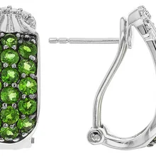 1.90ctw круглые русский хромдиопсид серьги из стерлингового серебра
