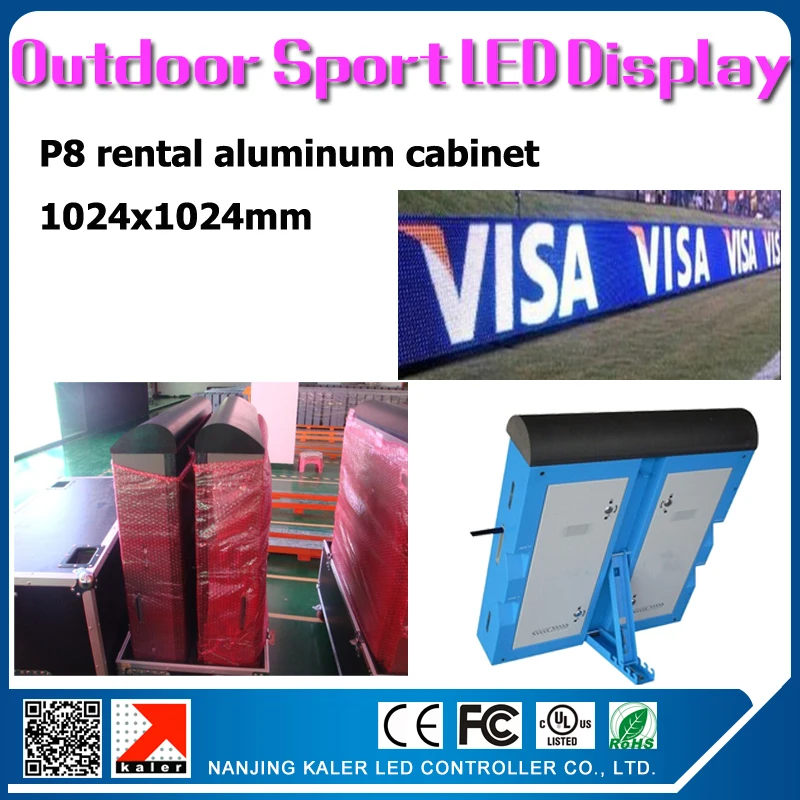 

TEEHO 6pcs/lot P8 outdoor led display video wall 1.024x1.024m with LINSN TS802 sending card RV908 receiving card and road cases