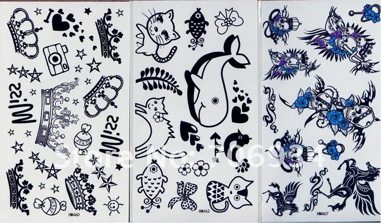 100pcs/lot Temporary Tattoos Tattoo Stickers For Body Art Painting Waterproof 2012 New Designs