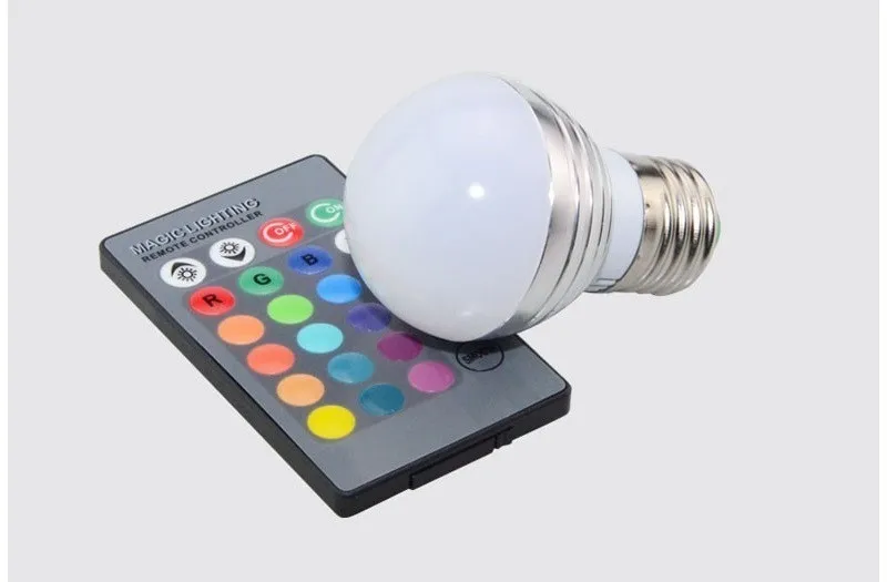 Многоцветный E27 E14 RGB лампы Светодиодный прожектор затемнения волшебный Освещение в помещении с ИК-пульт Управление 16 Цвета AC110V 220 V