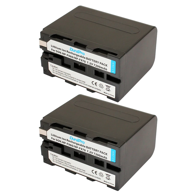 

Durapro 2pcs 7200mAh 7.2V NP-F960 NP-F970 NP F970 NP F960 Camcorder rechargerable batteries for Sony NP-F550 F770 F750 F960 F970