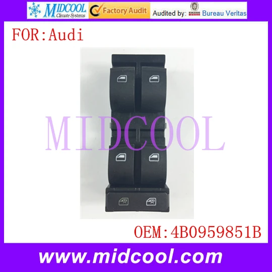 

New Electric Power Master Lifter Window Switch use OE NO. 4B0959851B / 4B0 959 851 B for Audi