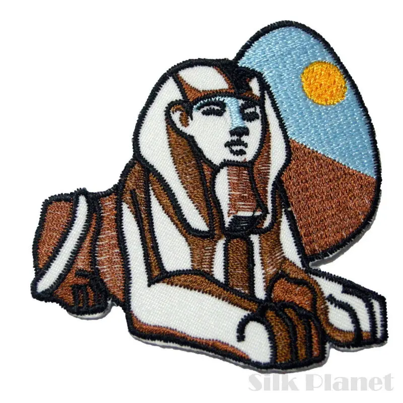 Sphinx Pharaoh Pyramid God Ancient Egypt DIY Sew Iron On Patch Embroidered Badge 3-3