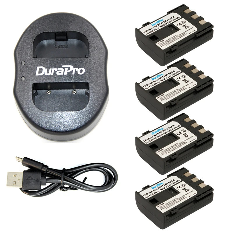 4 шт. NB-2L NB 2L NB2L NB-2LH литий-ионный Батареи + USB Зарядное устройство для Canon EOS 400D S80 S70 S50 S60 350D G7 G9 поцелуй N X Rebel XT XTi