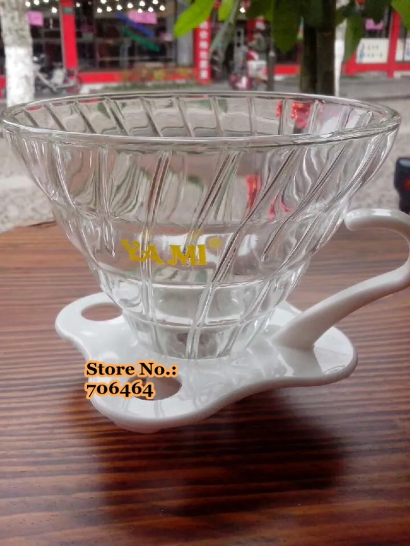 Модные 4 вида цветов Кофе dripper стеклянный фильтр Кофе горшок/Кофе чайник Руководство капельного Кофе горшок фильтр