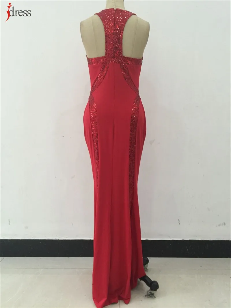 IDress Red Blue Black Women Summer Vestido De Festa Longo Sequin Formal Dresses Evening Gown Robe De Soiree Long Party Dresses (9)