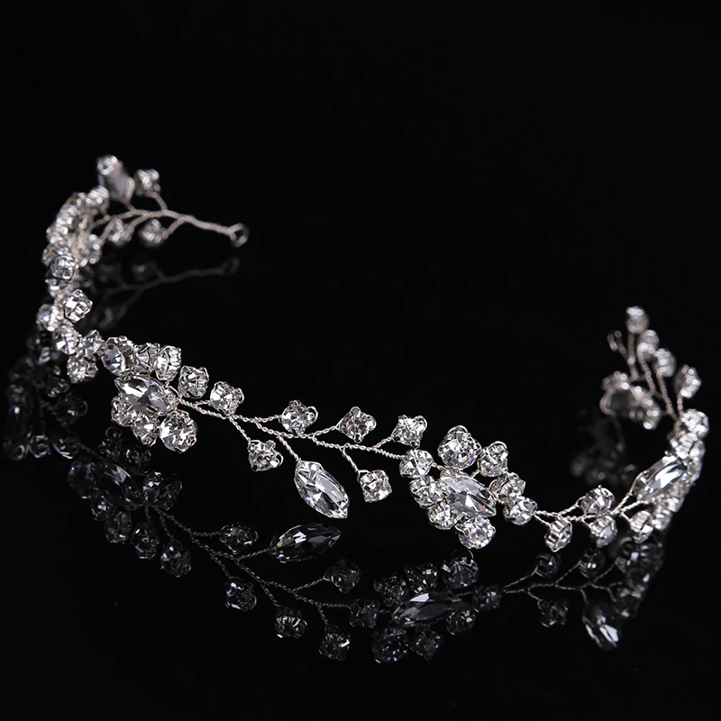 Gorgeous Handmade crystal headbands for women hair jewelry forehead hair ornaments silk band bridal hairwear wedding accessories