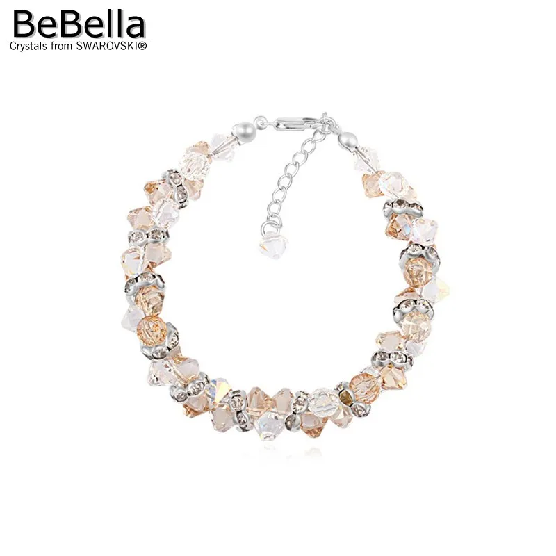 BeBella 4 цвета Классический Хрустальный Браслет с розовым покрытием, сделанный с австрийскими кристаллами от Swarovski для девочек Рождественский подарок