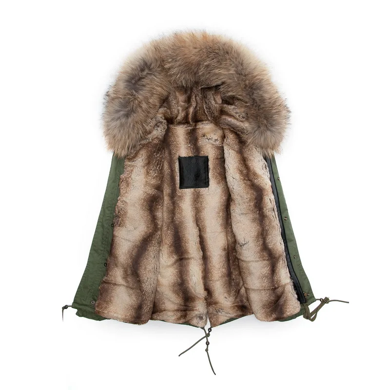 fakefur пальто зимняя куртка женские из меха енота парка с натуральным мехом на капюшоне вышивка Военная Униформа пальто