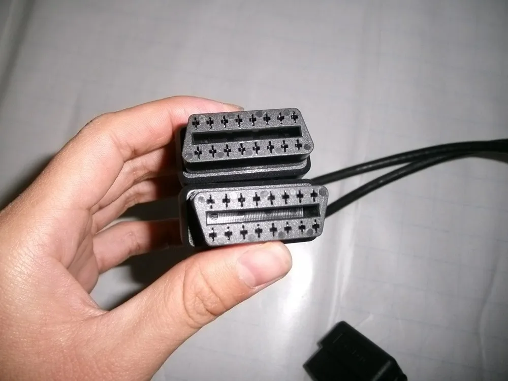 Высокое качество 0,5 м 16 pin OBDII OBD2 сплиттер 16 pin штекер 16 pin Женский удлинитель 90 градусов диагностический кабель elm327 10 шт