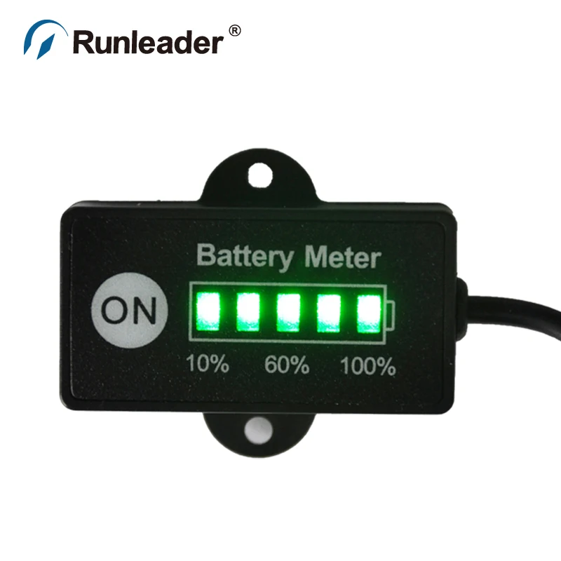 Runleader батарея метр 12 в 24 В тестер батареи индикатор для автомобиля мотоцикла е велосипед ямы гольф тележка мопед морской струйный катер