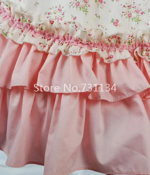 Популярные брендовые модные розовые платья в стиле «лолита» с принтом летнее Повседневное платье в стиле «лолита» до колена для девочек