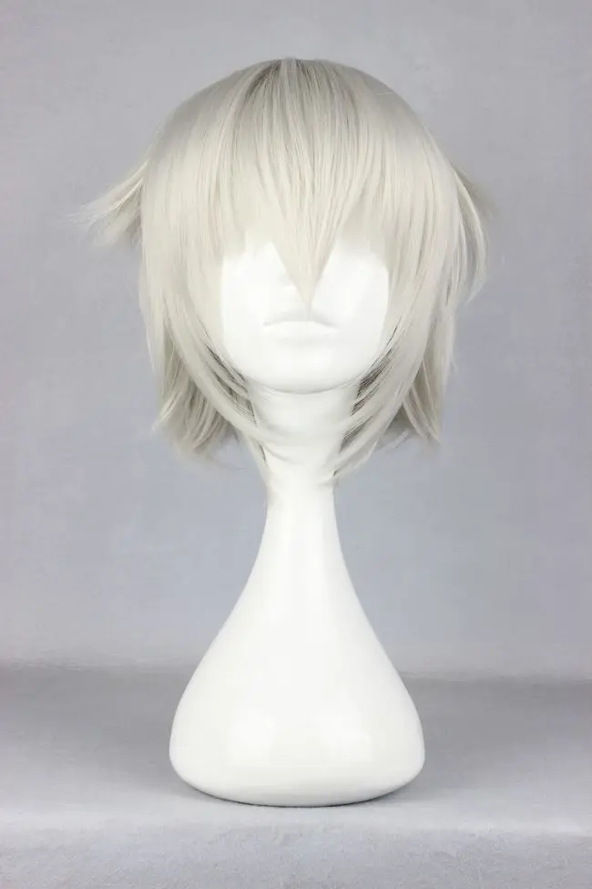 MCOSER 35 см синтетический короткий серебристо-белый Высокая температура волокна парик WIG-213B