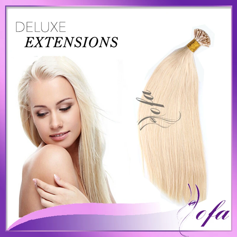 blonde russian i tip hair extensions 16 20 24inch 613 I tip hair
