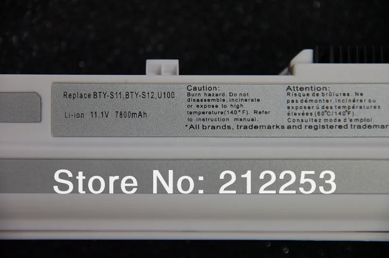 Аккумулятор для ноутбука BTY-S11 BTY-S12 для Msi X100 X100-G X100-L жемчуга акойя качества мини E1210 ветер U100 U90 Wind12 U200 U210 U230 черный, белый цвет