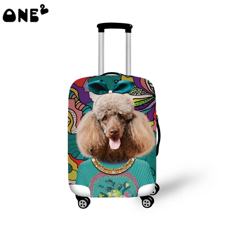 ONE2 Cute Fashion 3D Dog Pattern Travel Accessories Clear Luggage Cover Supply For 22 to 26