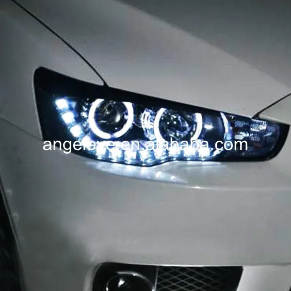2008-2013 год для mitsubishi для Lancer Exceed светодиодные Ангельские глазки головы огни с объективом проектора PW